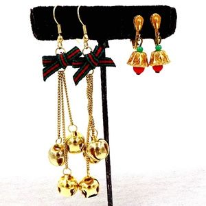 CHRISTMAS BELLS EARRINGS Two Pairs